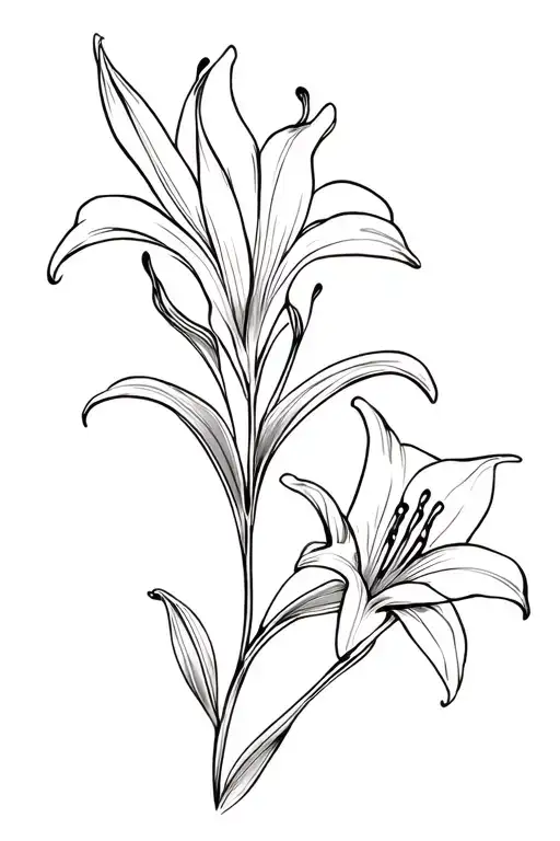  3 lily flower   tattoo design idea