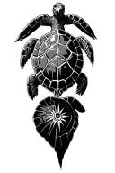 loggerhead Turtle Compass as shell tattoo design idea