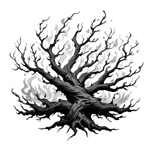 Burning Bush Tattoo wrapped tattoo design idea