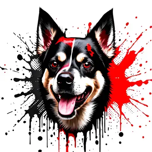 cerber dog has 3 heads tattoo design idea