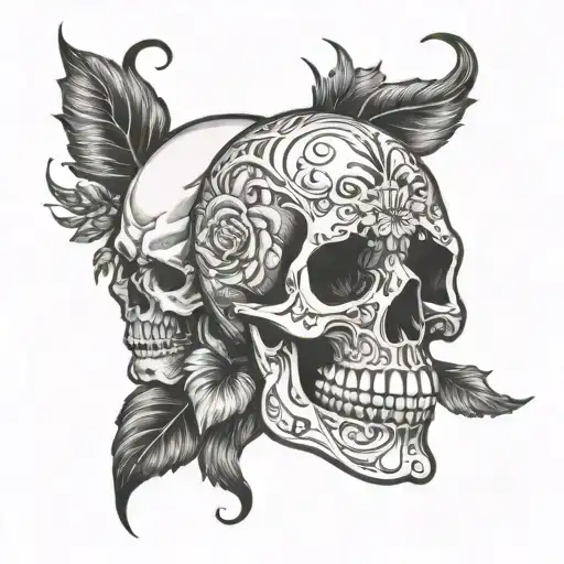 bible scripture skulls tattoo design idea