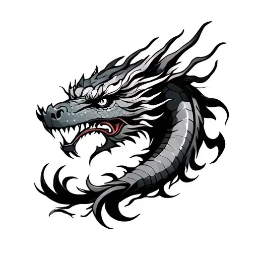 dragon head oriental style tattoo tattoo design idea