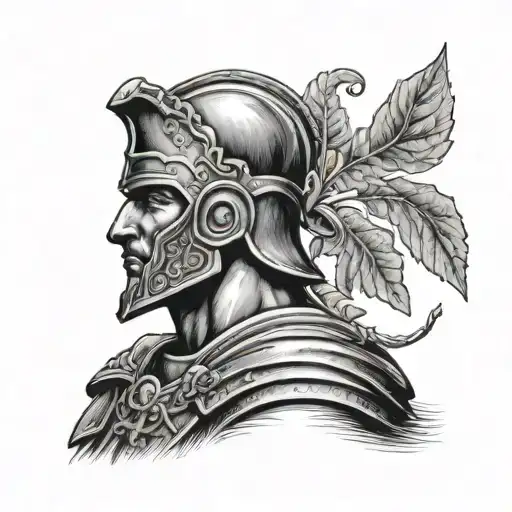 ancient Roman soilder with cross tattoo design idea