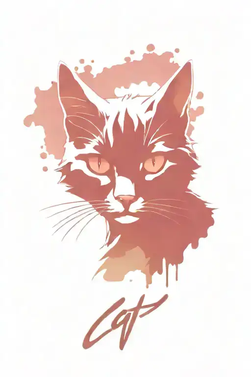 cat memorial piece anime tattoo design idea