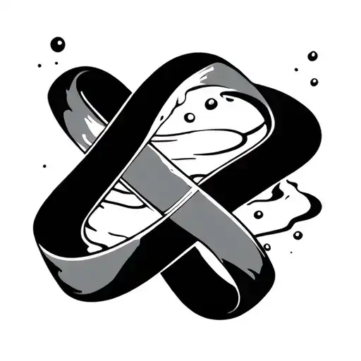 whipping cream + infinity sign + ribbon tattoo design idea