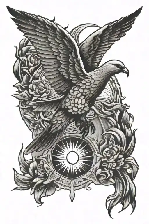 Father, Sun, Holy Spirit dove tattoo design idea