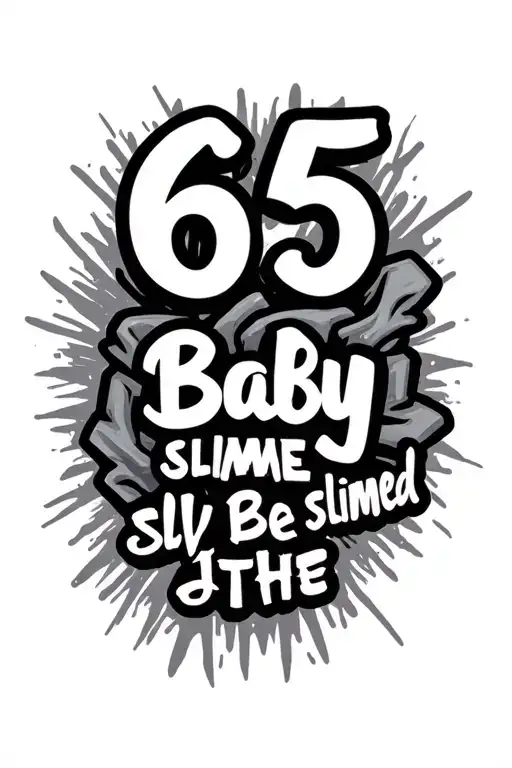 Make hand tat that says 65 baby and slimed or be slimed with the background of Dallas Tx  tattoo design idea