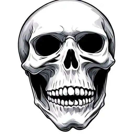 Sad Skeleton tattoo design idea