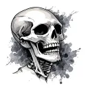 Sad Skeleton tattoo design idea