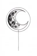 moon with silohoutte looking up at the sky tattoo design idea
