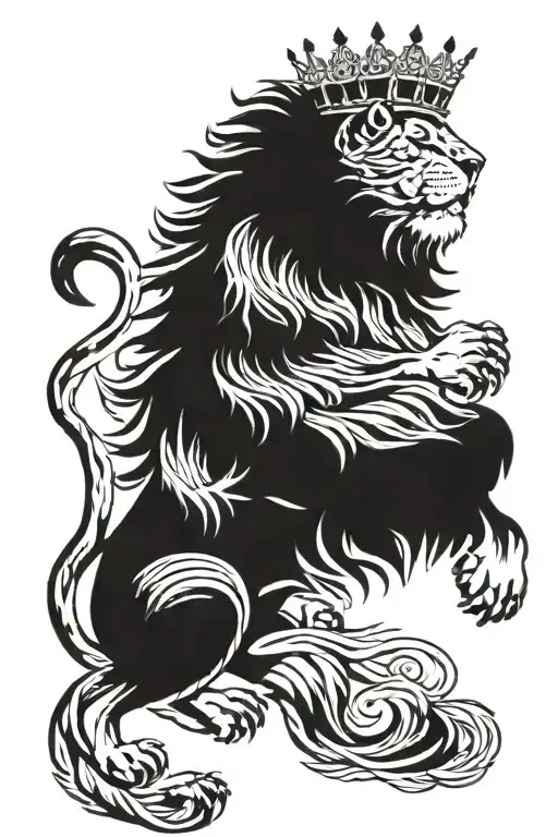 Czech Lion with crown tattoo design idea
