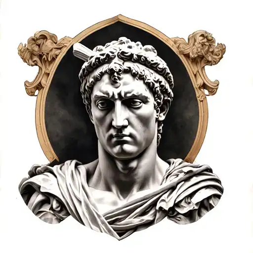 Julius Caesar realistic for a back tattoo tattoo design idea