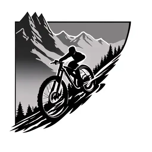 mountain bike silhouette tattoo design idea