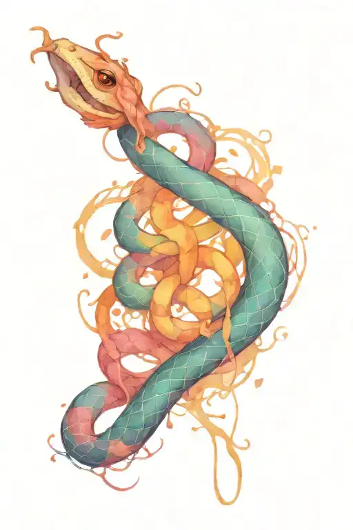 cancer and snake mixe symbol incorporated tattoo design idea
