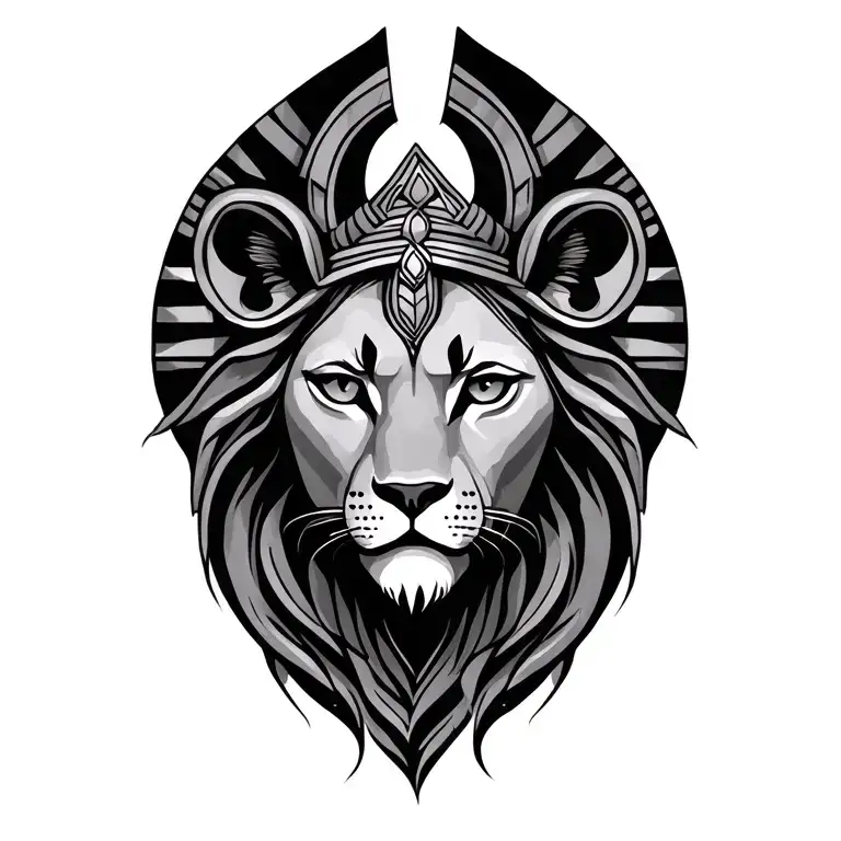 Sekhmet lioness woman tattoo design idea