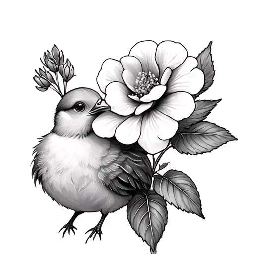 begonia and chick mom tattoo design idea