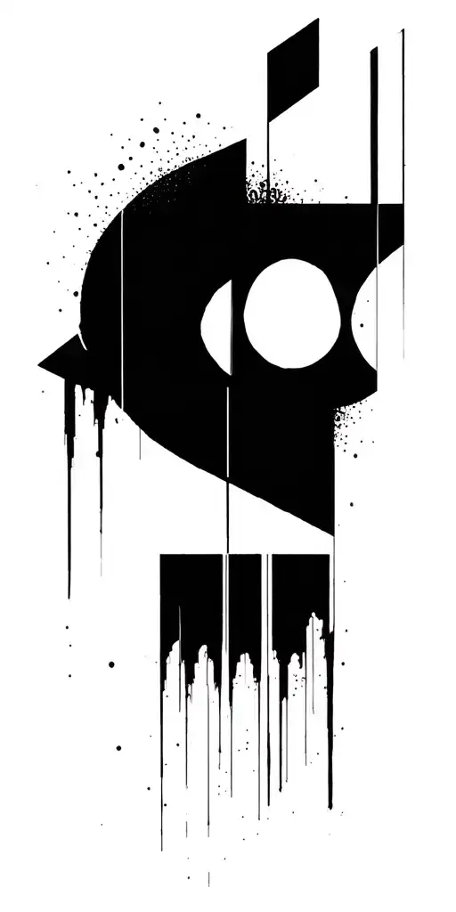 dark ornamental gothic tattoo motif brutalist pointillism geometric sharp contrast  tattoo design idea