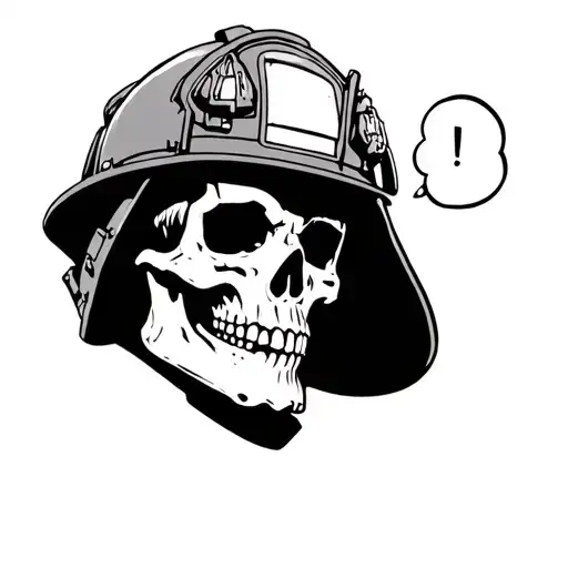 skull firefighter with thought bubble  today I smashed a window  tattoo design idea
