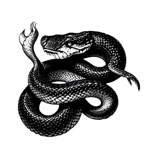 2 snakes eating its own tail tattoo design idea