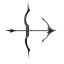 Viking bow and arrow tattoo design idea