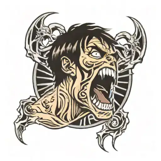 Eren Yeager titan scream tattoo design idea