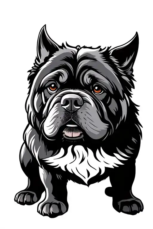 tibetan mastiff cartoon tattoo design idea