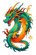 Twin dragons going tattoo design idea