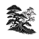 tree composed by dna-strand tattoo design idea