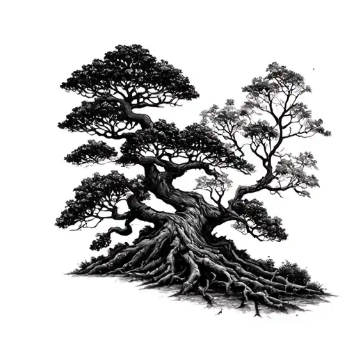 tree composed by dna-strand tattoo design idea