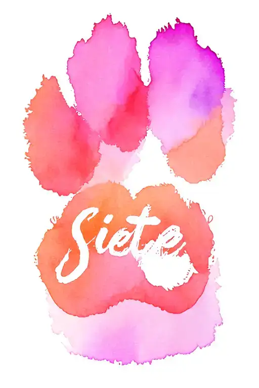 "Siete" bernese mountain dog paw print tattoo design idea