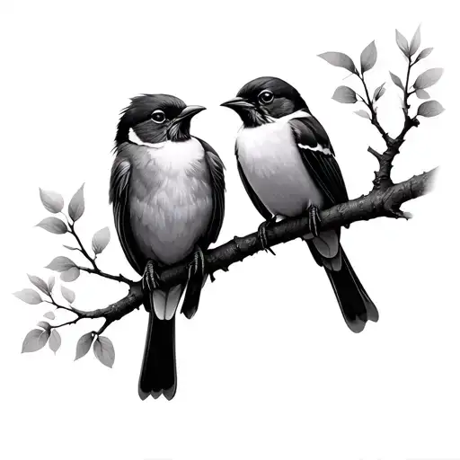 Birds On A Branch tattoo design idea