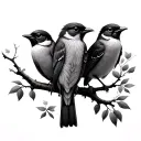 Birds On A Branch tattoo design idea