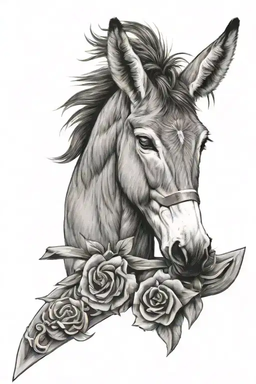 Donkey and cross tattoo tattoo design idea