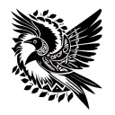swallow aztec warrior tattoo design idea