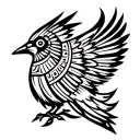 swallow aztec warrior tattoo design idea