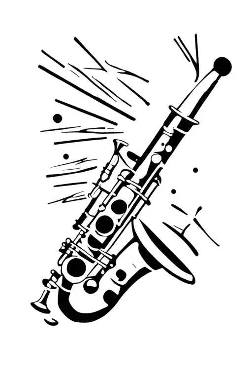 clarinet tattoo design idea