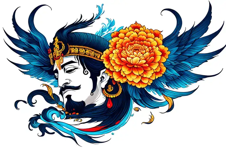 Brahma Vishnu Mahesh tattoo design idea