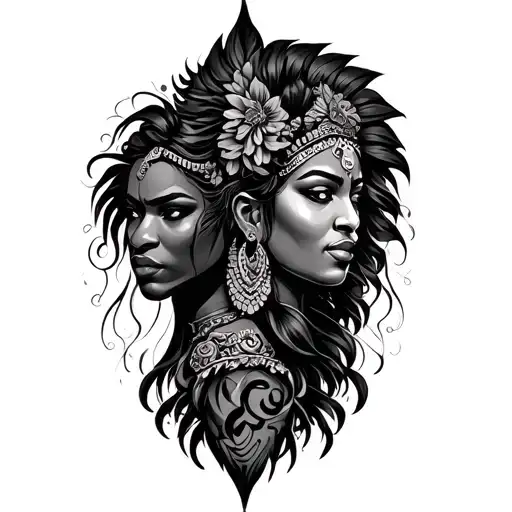Shango and Yemaya tattoo design idea