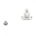 a buddhist monk meditating in the forest tattoo design idea