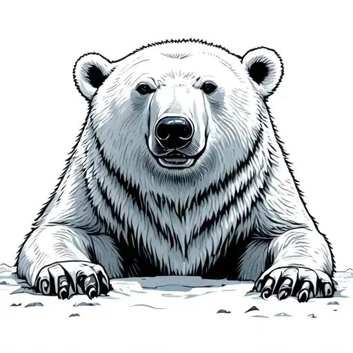 polar bear rave scene tattoo design idea