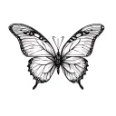 butterfly with half normal butterfly and other half butterfly crocosmia flower tattoo design idea