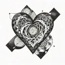 infinite galaxy heart tattoo design idea