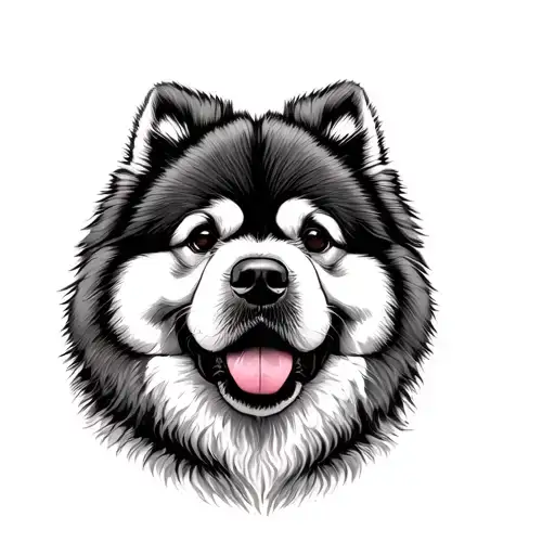 chow chow dog breed tattoo design idea