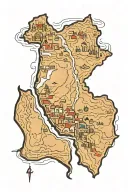 Palestinian map outline tattoo design idea