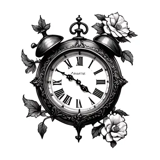 Alice In Wonderland Clock tattoo design idea