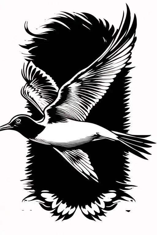 albatross flying tattoo design idea