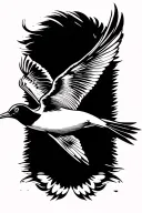 albatross flying tattoo design idea