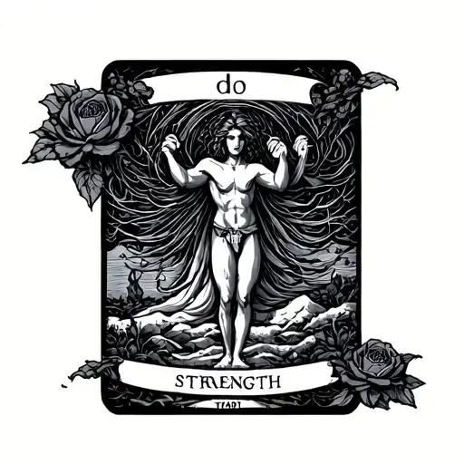Strength Tarot Card tattoo design idea