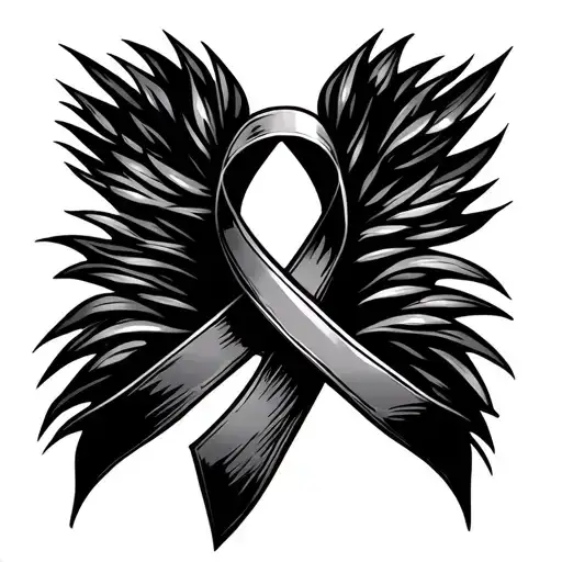 Lung Cancer Ribbon tattoo design idea