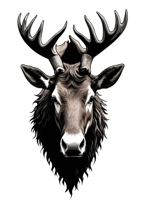 moose head tattoo design idea